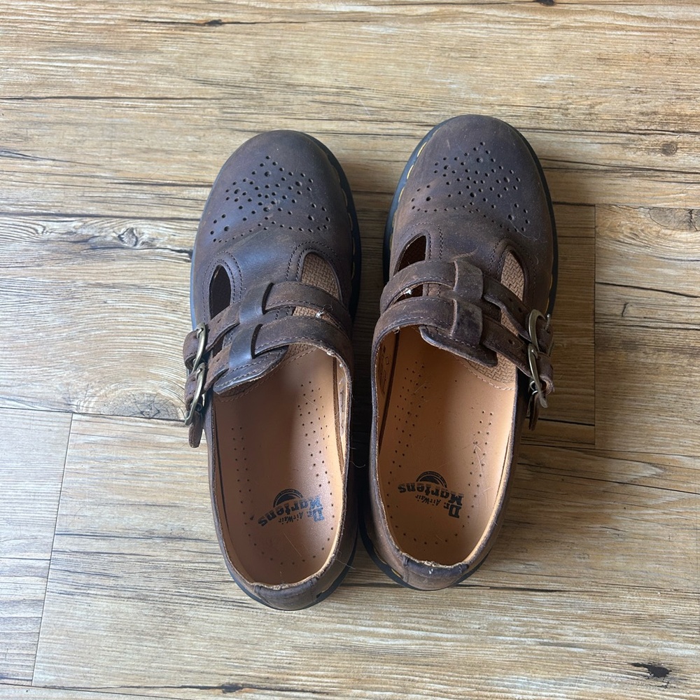 8065 CRAZY HORSE LEATHER MARY JANE SHOES Womens 7